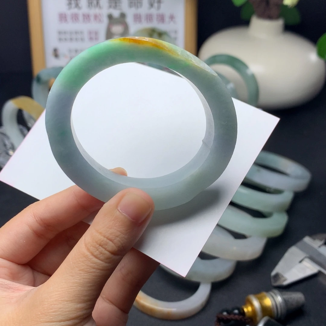 定制翡翠未镶嵌翡翠手镯50-54