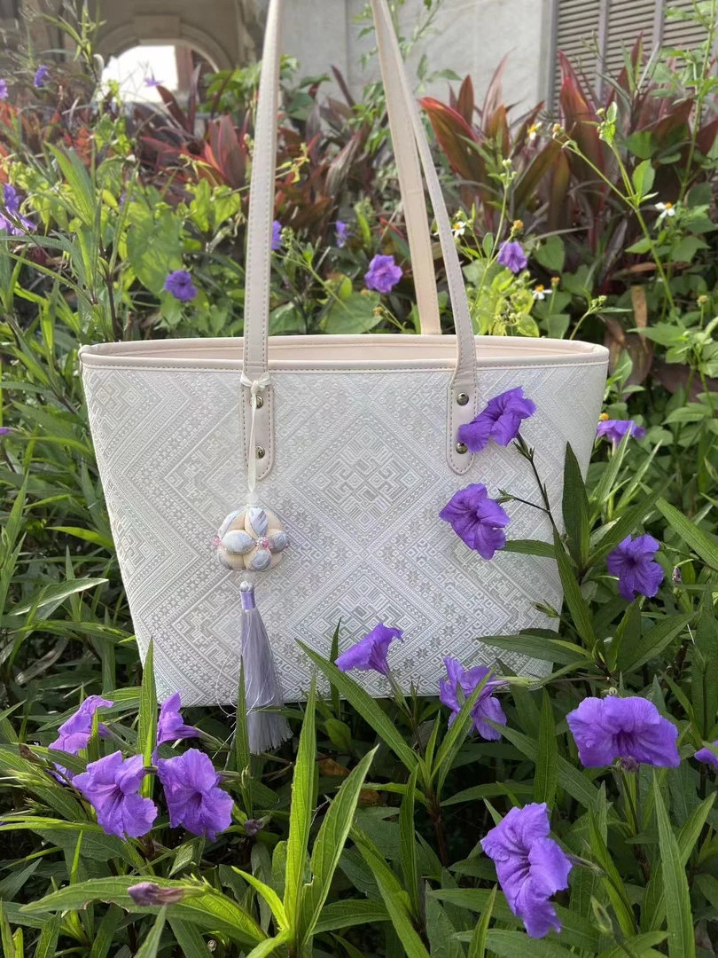 广西壮锦上班通勤编织托特包包