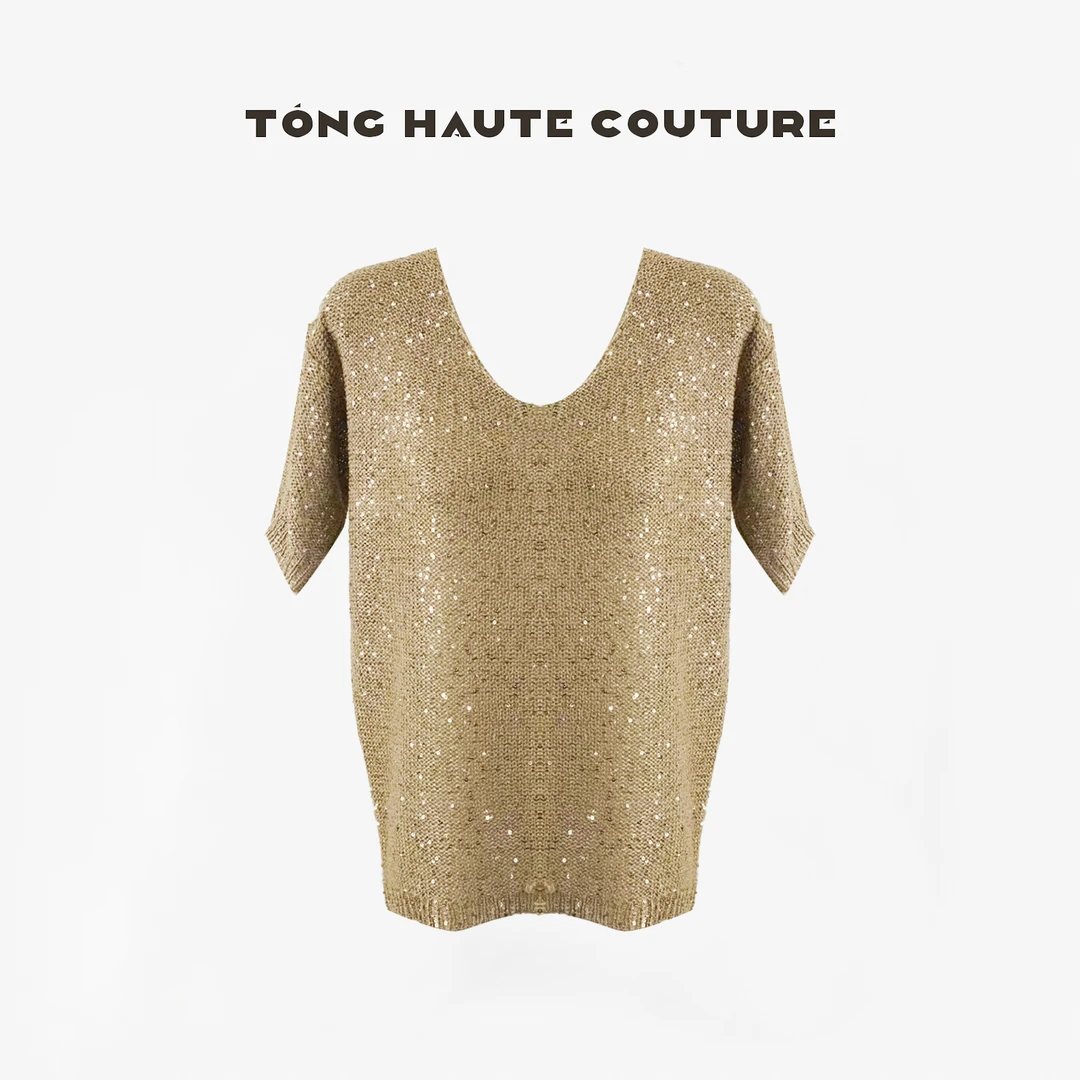 【漫天繁星】25年春夏轻奢轻熟风V领闪耀珠片针织衫 YY206