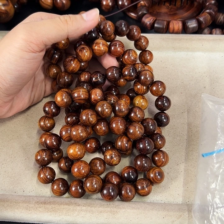 黄花梨/降香黄檀手串/手链15mm圆珠老料康梨