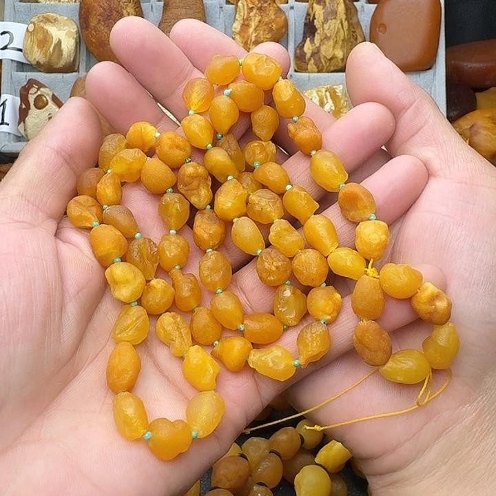 蜜蜡未镶嵌裸石天然蜜蜡项链