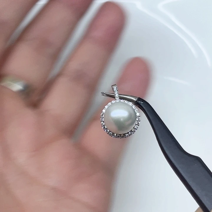 淡水珍珠银S925镶嵌颈饰