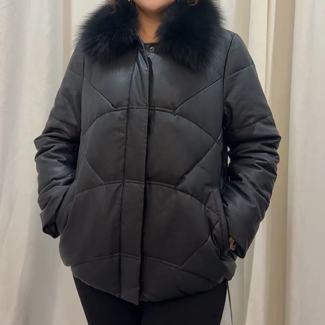 毛领款加厚黑色百搭女款