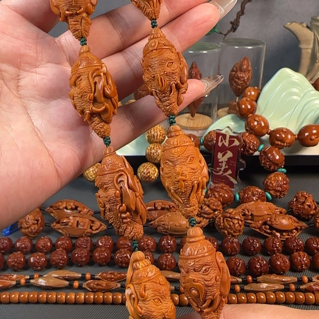 橄榄核手串/手链宽1.95-2.0鸡血红梅林核象神手持