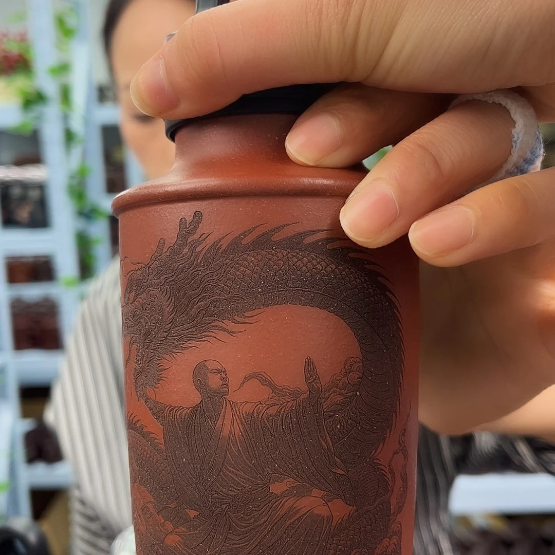 宜兴原矿紫砂全手工盖杯