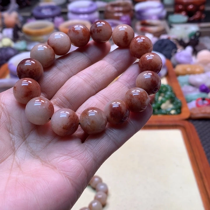 石英岩玉未镶嵌踏雪手串卡13