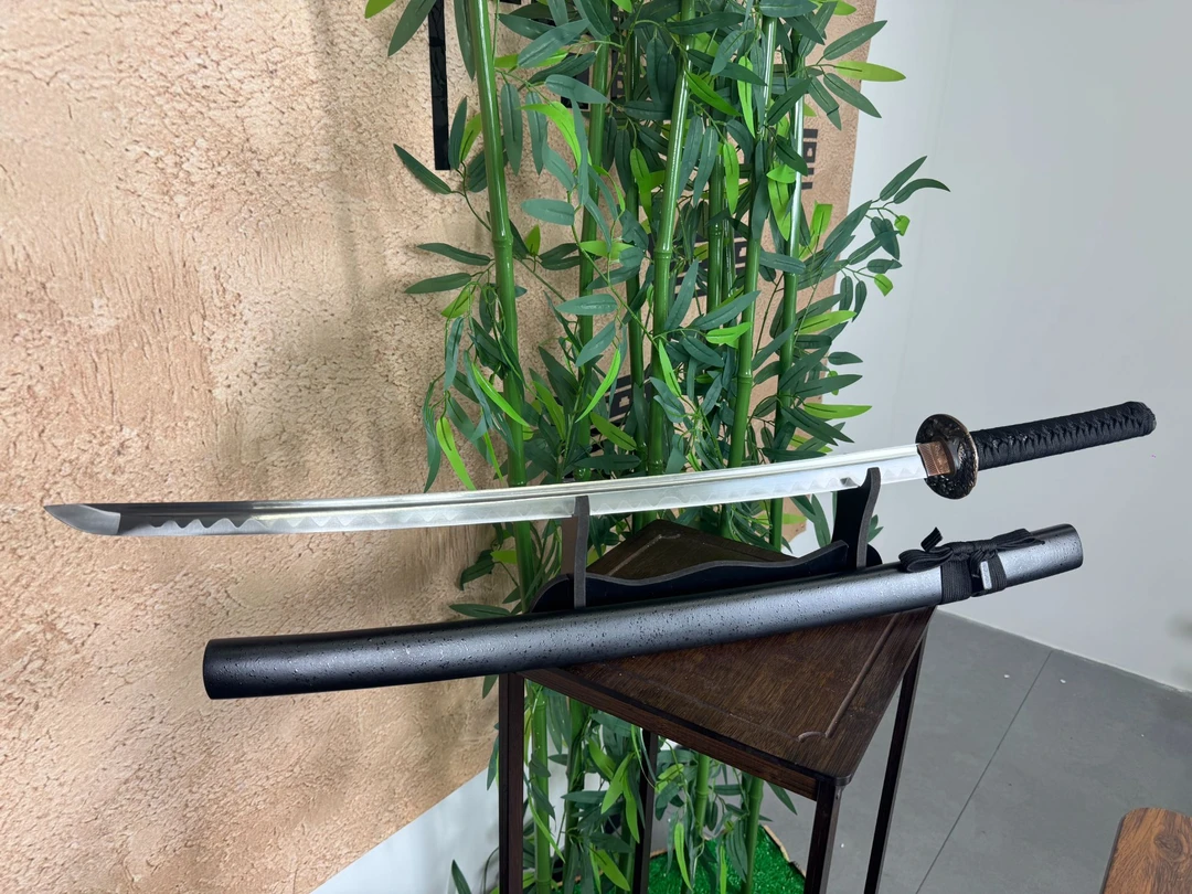 苍竹威虎武士刀纯黄铜护手一体锻打高锰钢古法绕身【未开刃工艺品】