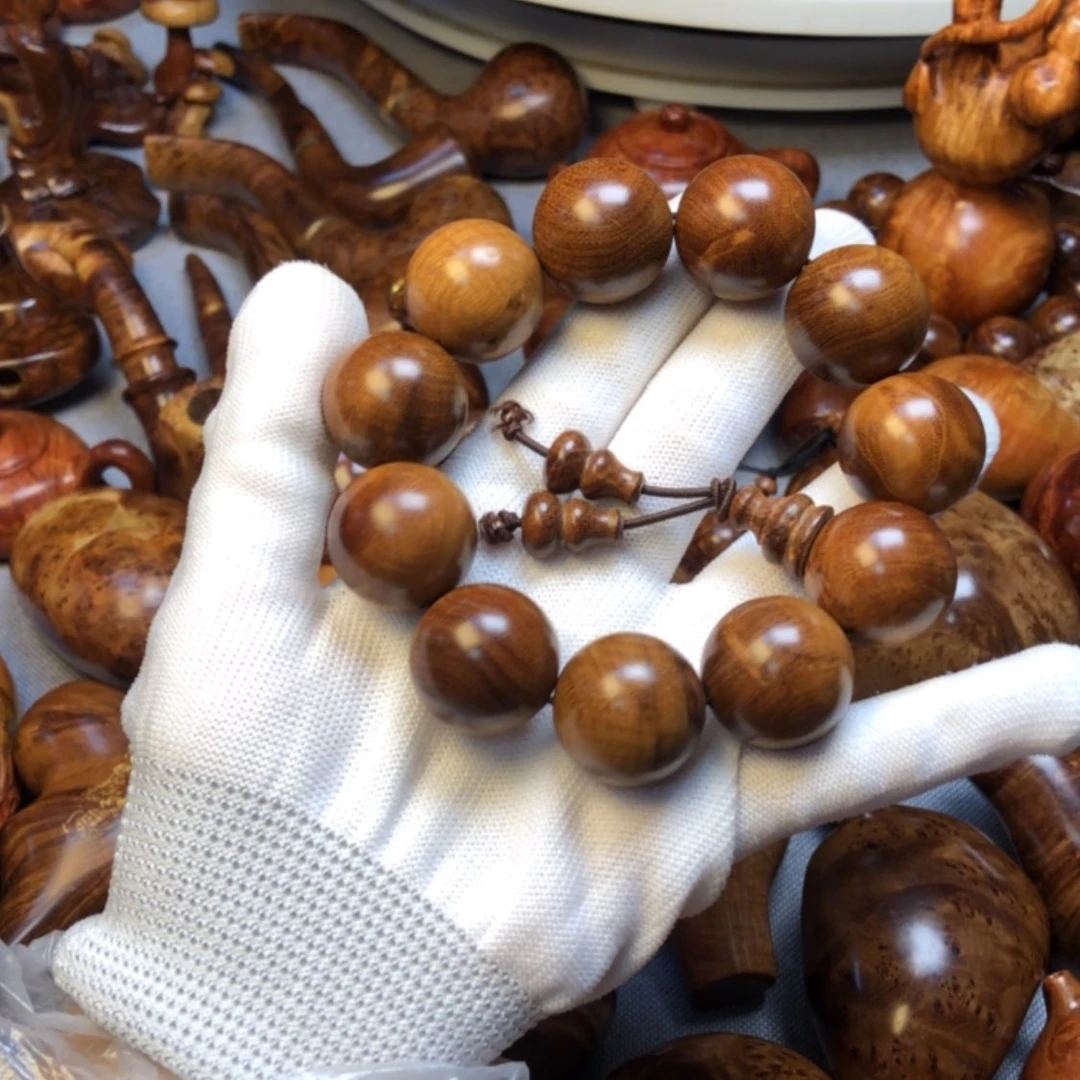 【闪购商品】木麻梨疙瘩火琉璃手把件