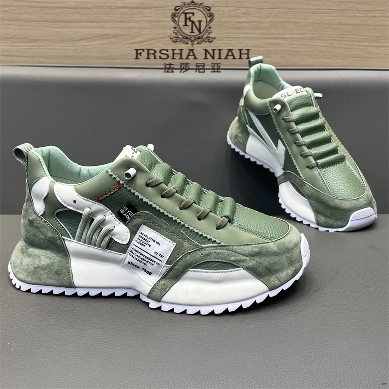 法莎尼亚男鞋秋季新款男士厚底老爹鞋懒人一脚蹬潮牌运动休闲鞋子