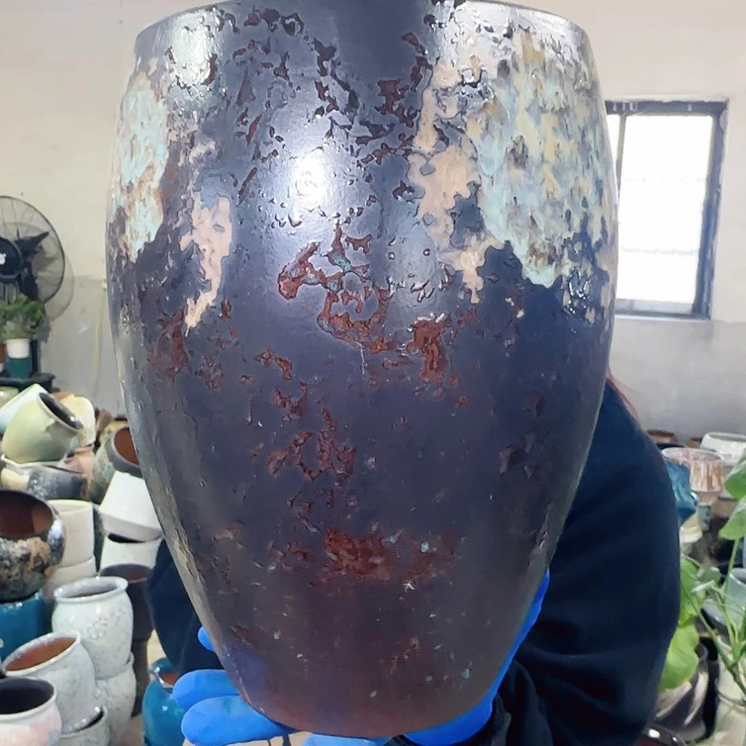 紫砂花盆高28口18