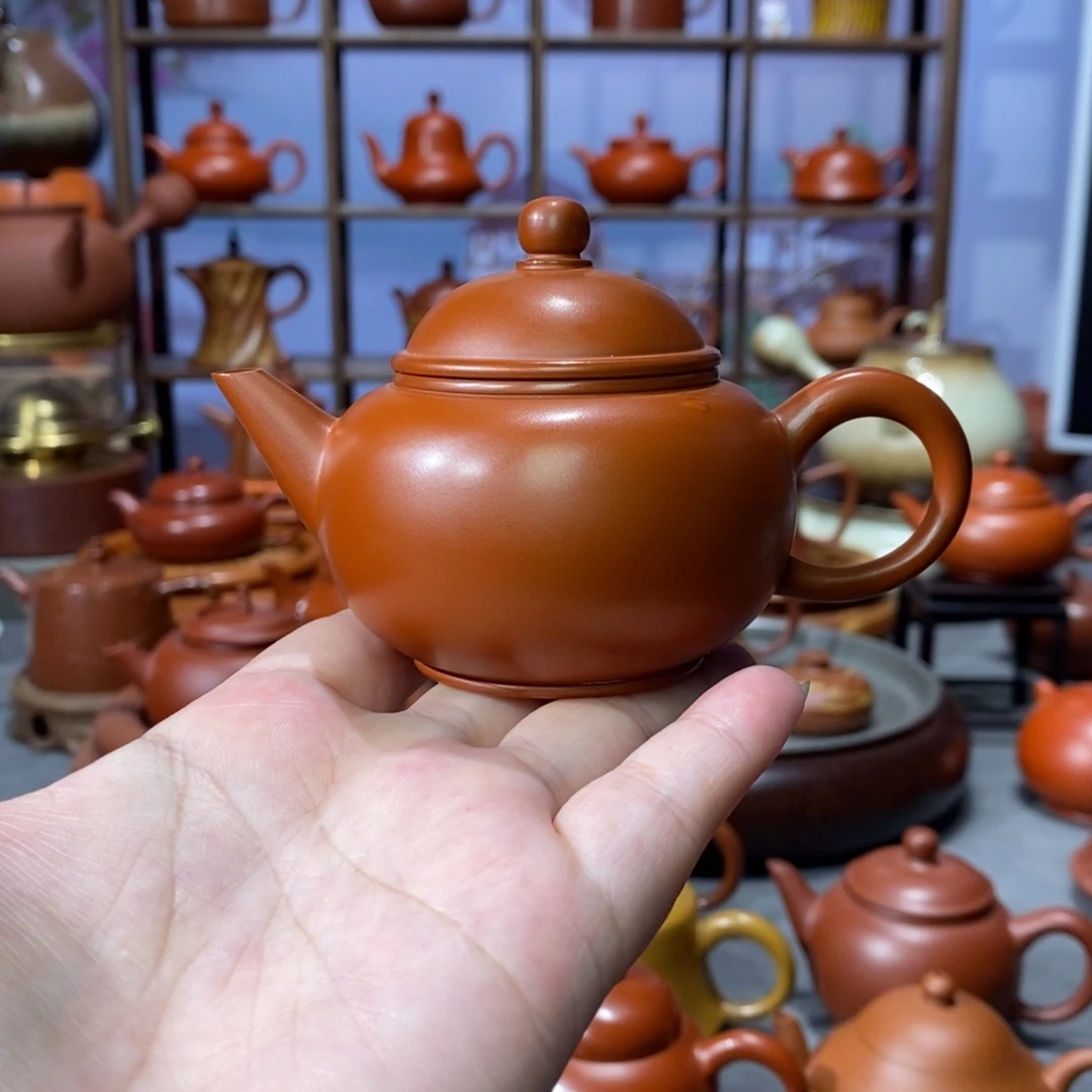 茶壶紫砂吴炫杰朱泥水平壶100120cc