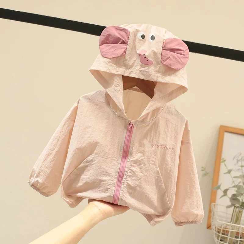 【戴维贝拉断码】【防紫外线】2025夏季儿童连帽防晒女童宝宝新款紫外