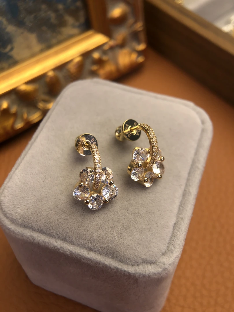 铜合金耳饰 A8338 FR★【晶莹飘絮】耳钉