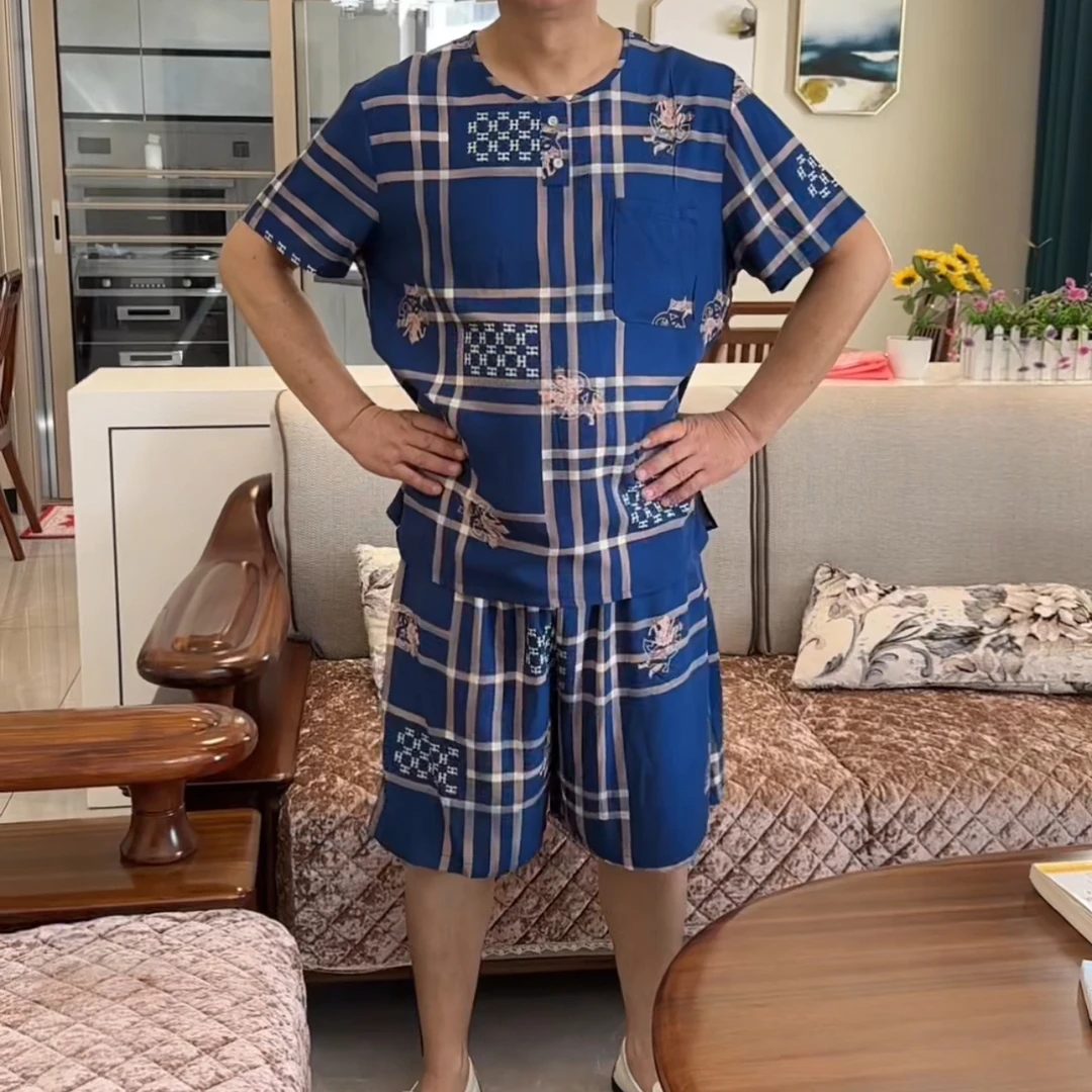 （清仓）夏季中老年休闲套装男夏季新款男士薄款宽松外套爸爸装