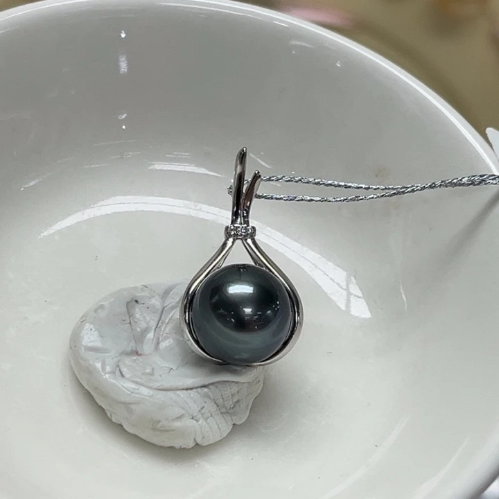 银S925镶嵌海水珍珠颈饰10-11mm 79号