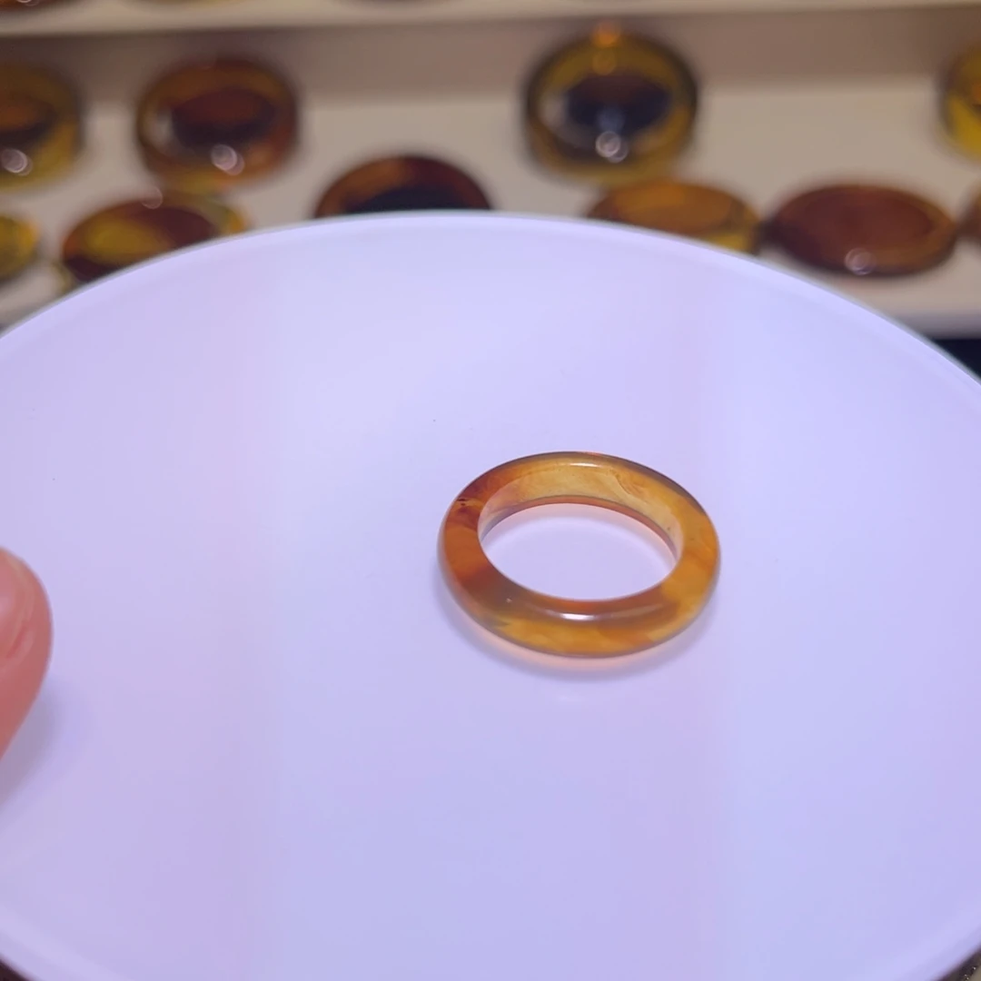 琥珀手镯未镶嵌咚**冬戒指18号/5号