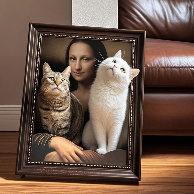 【立体相框】蒙娜丽莎猫窝蒙娜丽莎狗窝立体油画一体猫窝猫爪猫抓板