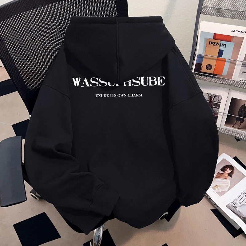 WASSUP HSUBE美式休闲套头连帽男士卫衣冬季潮流慵懒宽松重磅上衣