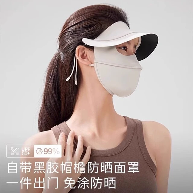 防晒面罩女遮全脸基尼夏季新款薄款防紫外线护眼透气冰丝立体口罩