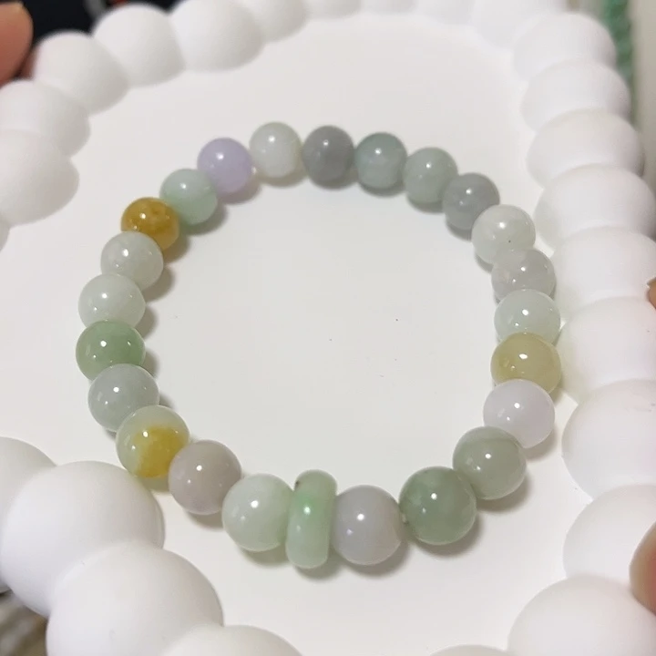 翡翠未镶嵌手串多色翡翠