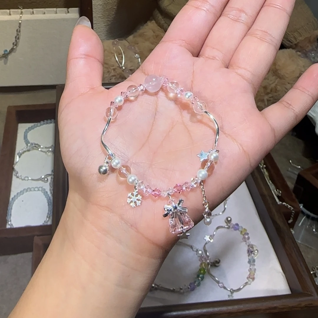 烟晶银S925镶嵌手链圣诞恋歌