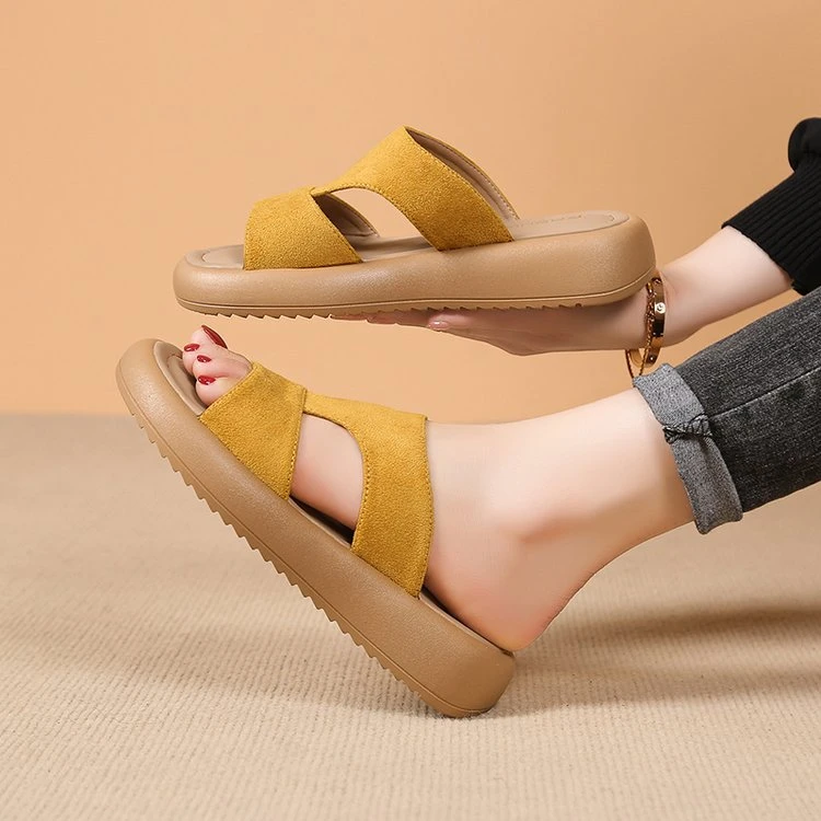 厚底凉拖鞋女潮流夏季外穿2025年新款时尚复古百搭软底一字沙滩鞋