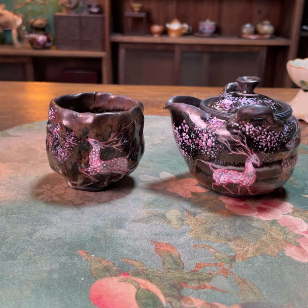 柴烧纯手工手绘陶瓷海****店
