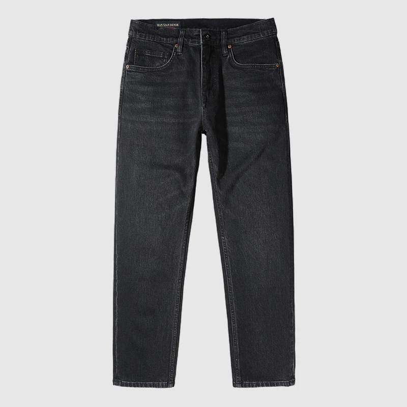 汉贤HX2011微弹 合体修身直筒14.5盎司（嘉兴康龙面料）黑灰牛仔裤