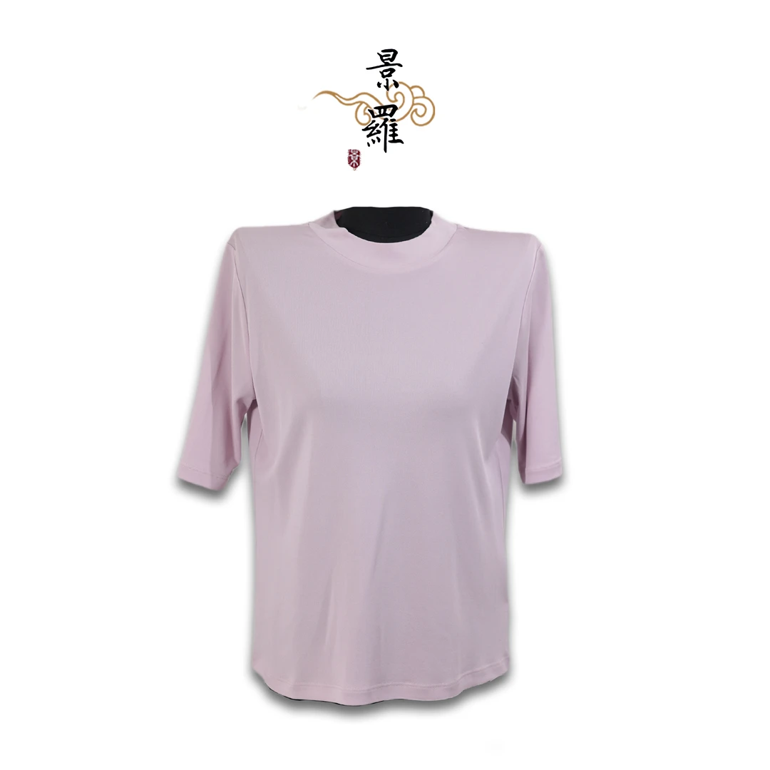 景罗【简单T】新款新国风新中式百搭女士日常桑蚕丝针织短袖Y02001