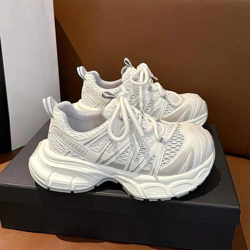 【香港轻奢Sakurano&樱央】大头厚底老爹鞋女2025夏季新款网面透气