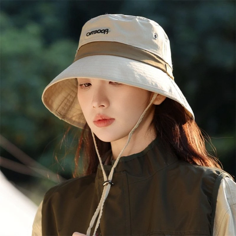 明星同款防晒帽子夏季丛林渔夫帽女百搭防紫外线户外钓鱼帽遮阳帽