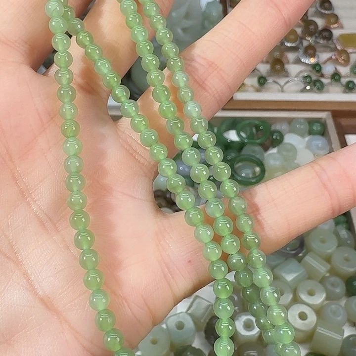 和田玉（碧玉）未镶嵌手链4mm
