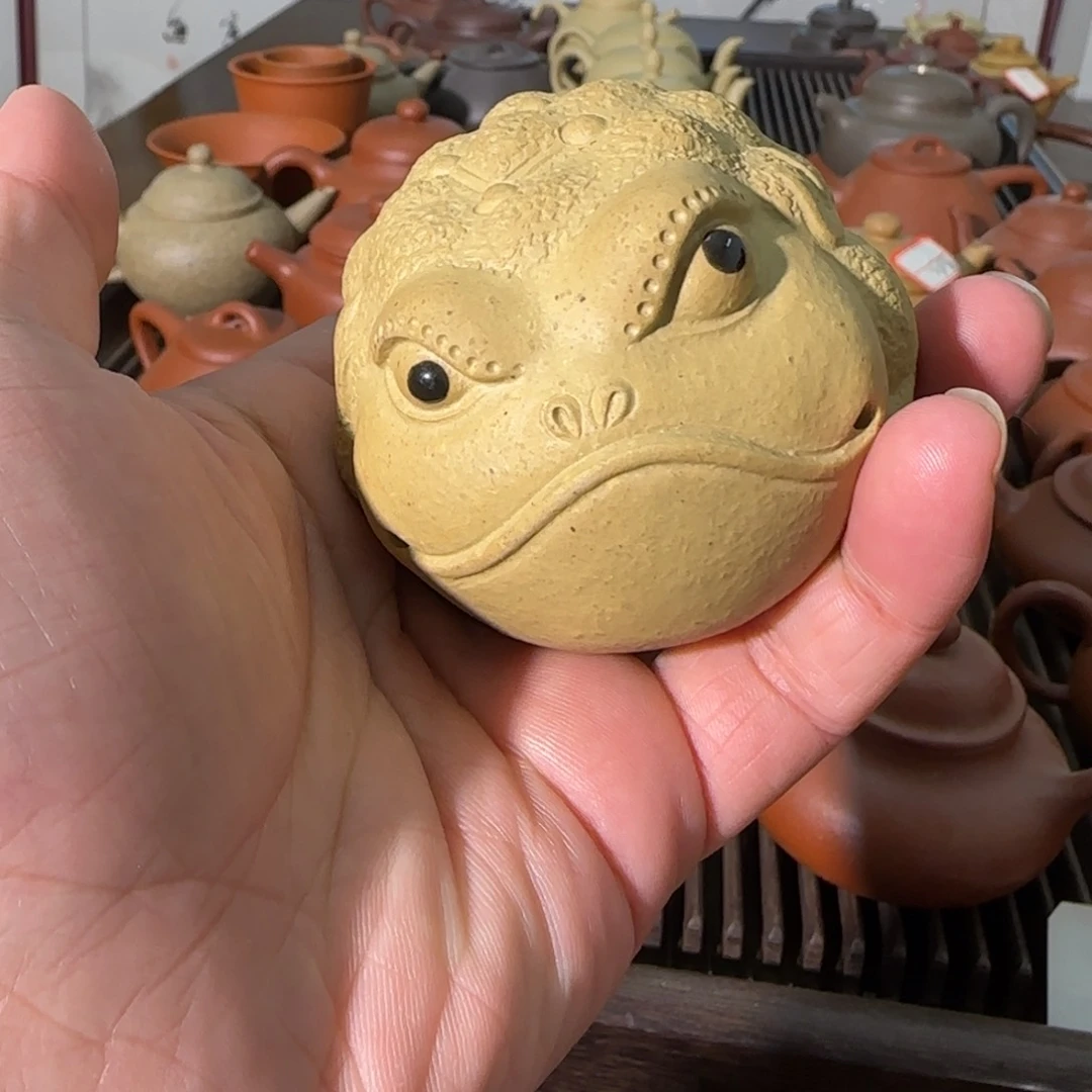 紫砂茶壶西****上青蛙半手工