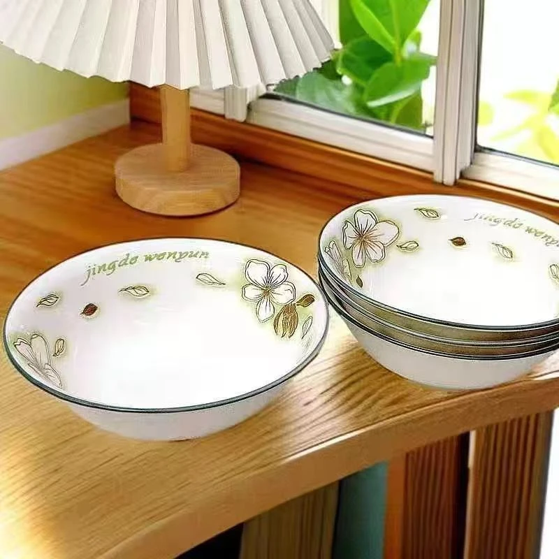 10个装 黄金叶六英寸面碗10只装汤碗面碗网红陶瓷餐具