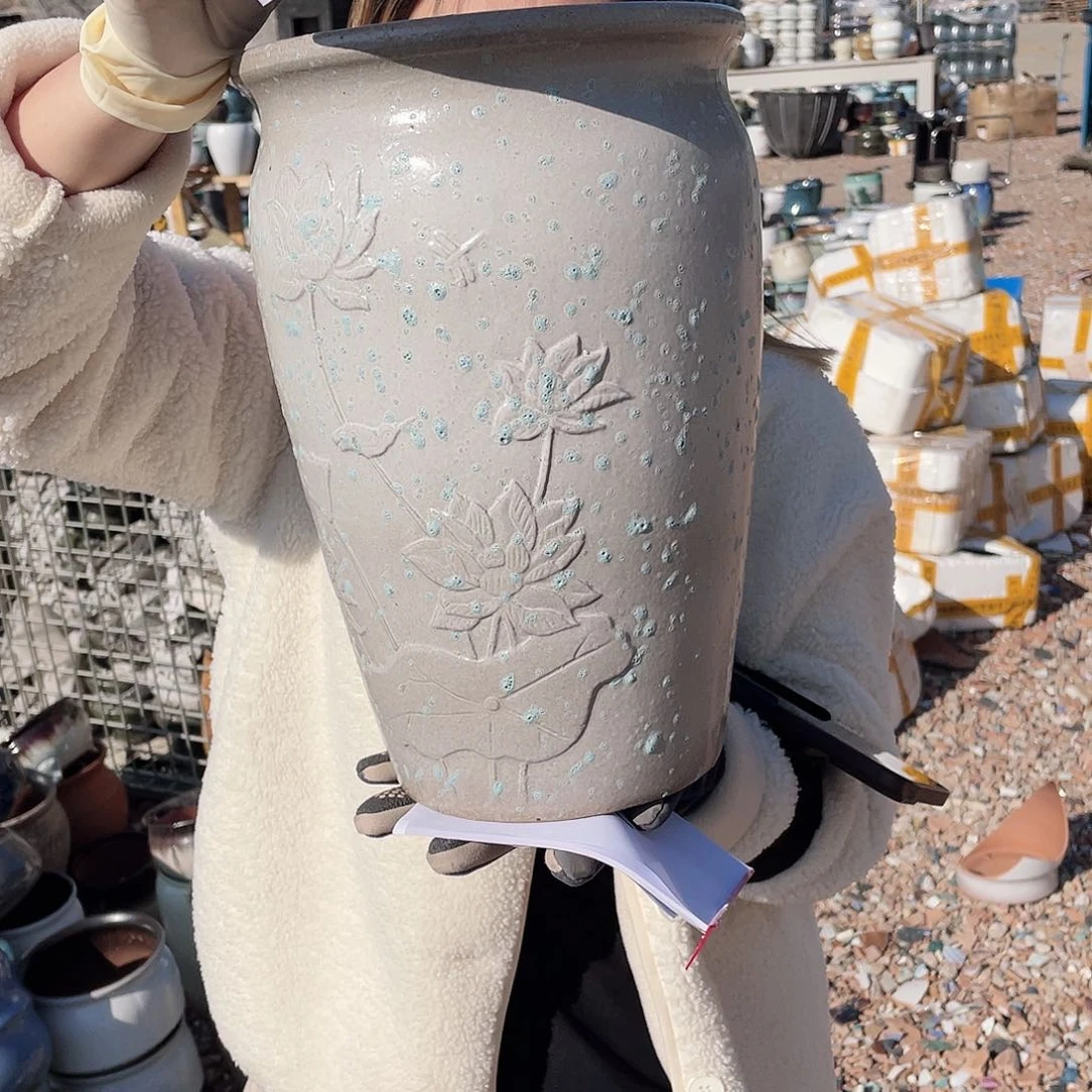 红陶王嫂花盆0129-了健健康康