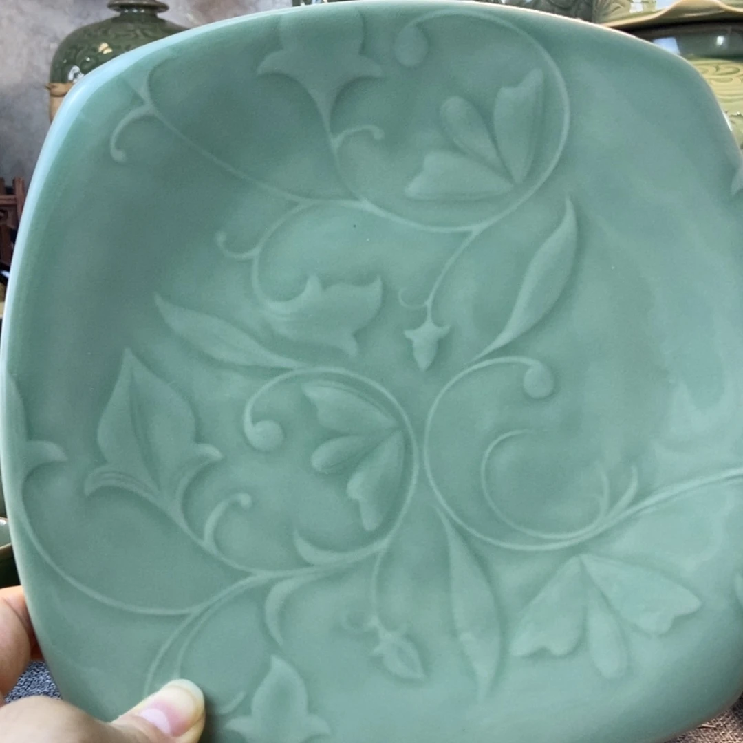 耀州窑福利款方盘4只