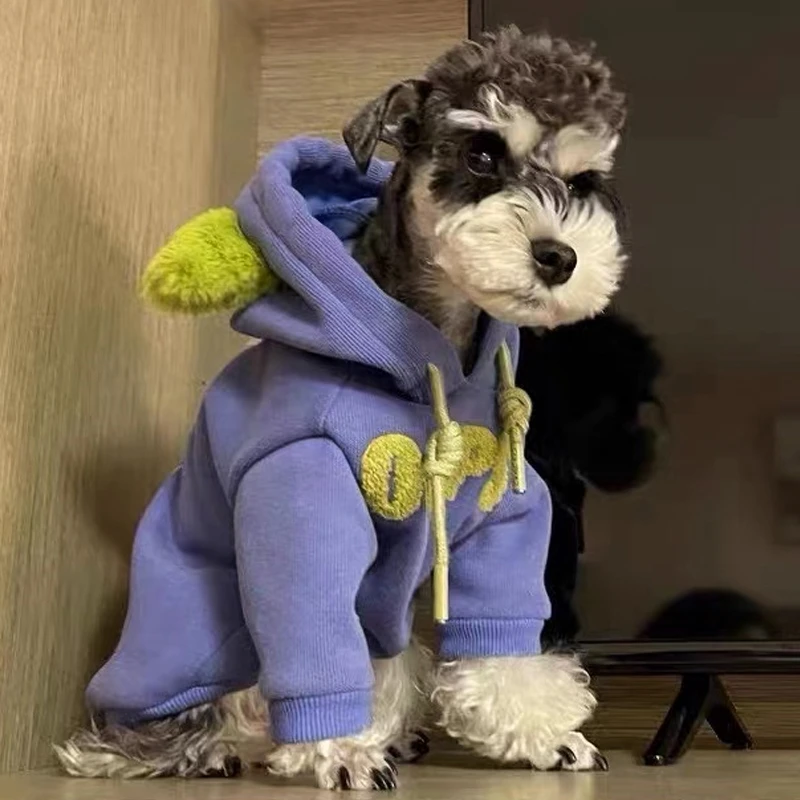 雪纳瑞狗狗衣服秋冬款泰迪比熊小型幼犬加厚卫衣宠物猫咪潮牌马小