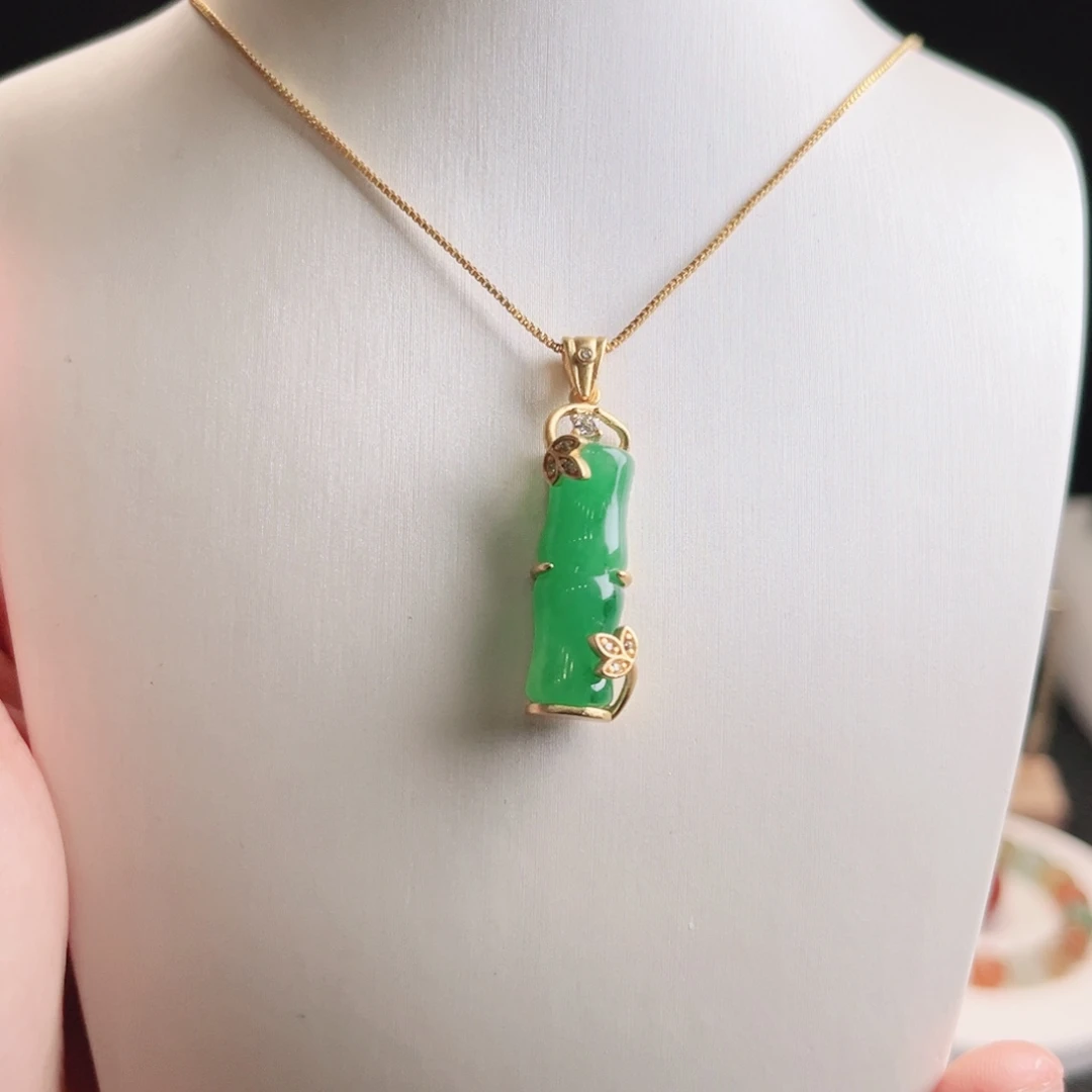 石英质玉未镶嵌吊坠(不含链)竹节