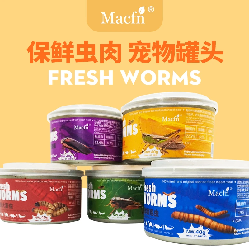 爬虫水龟蜥蜴鬃狮粮角蛙粮守宫蟋蟀面包虫大麦虫替代活食保鲜罐头