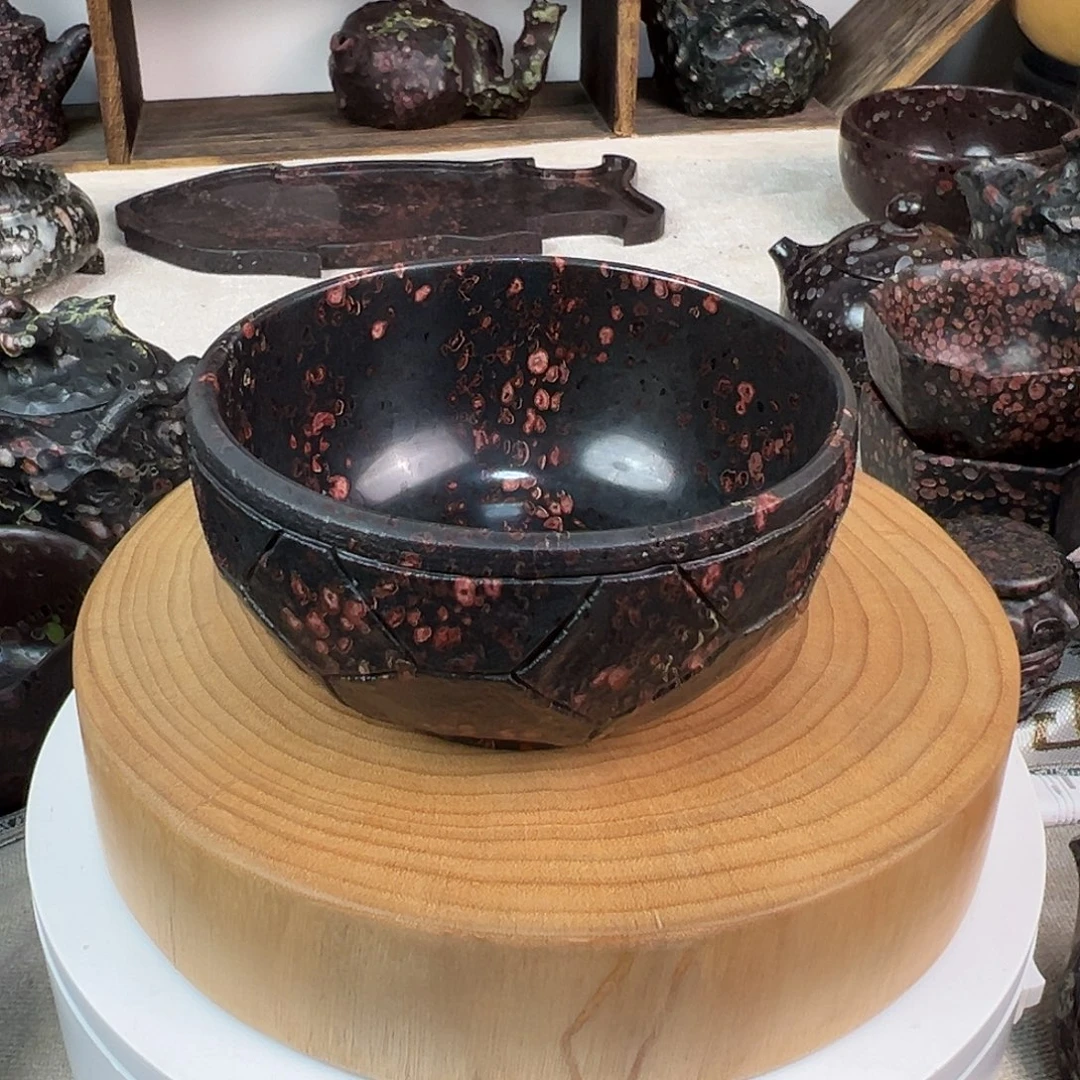 坎***兑梅花玉精品红梅碗