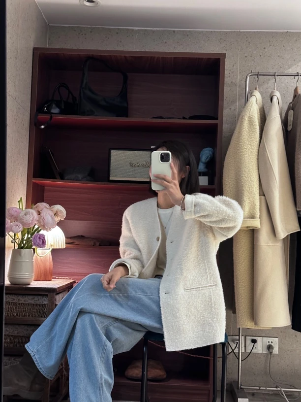 韩国River西装款简约大衣（no退no换）