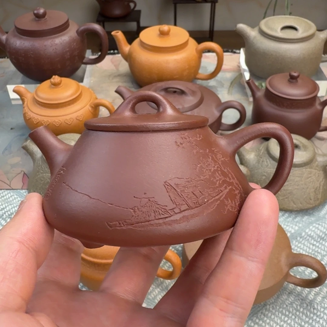 紫砂茶壶瑕疵 勇瓢 紫泥 130cc