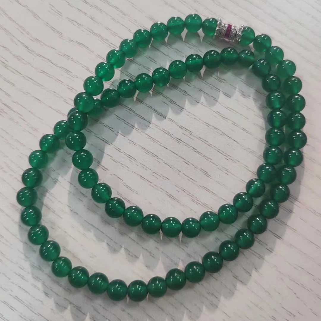 铜合金琉璃项链 铜镀满绿项链SGX102315