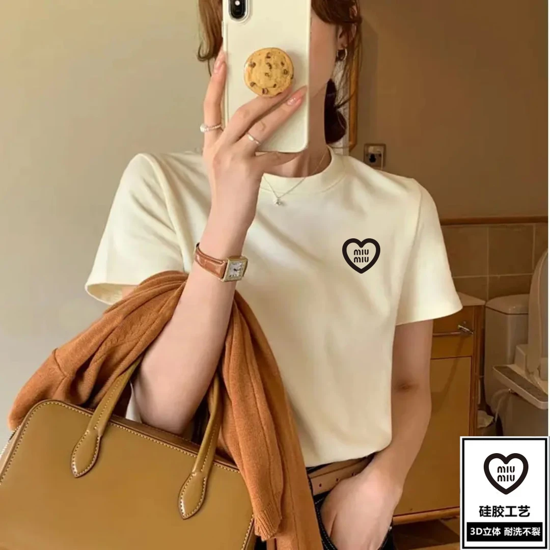 硅胶立体款休闲夏季纯棉短袖打底衫抗起球半袖T恤圆领卡通设计感