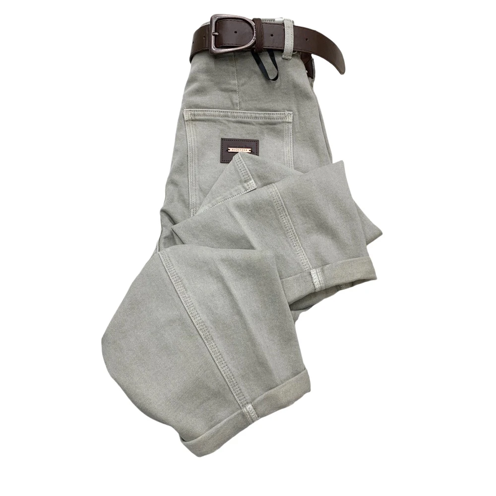 T812新款不加绒显瘦百搭弯刀牛仔裤女款男友裤（带腰带）