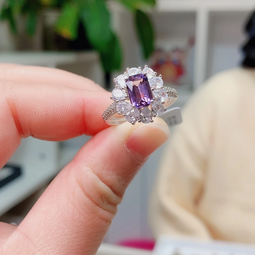 银S925镶嵌戒指尖晶石