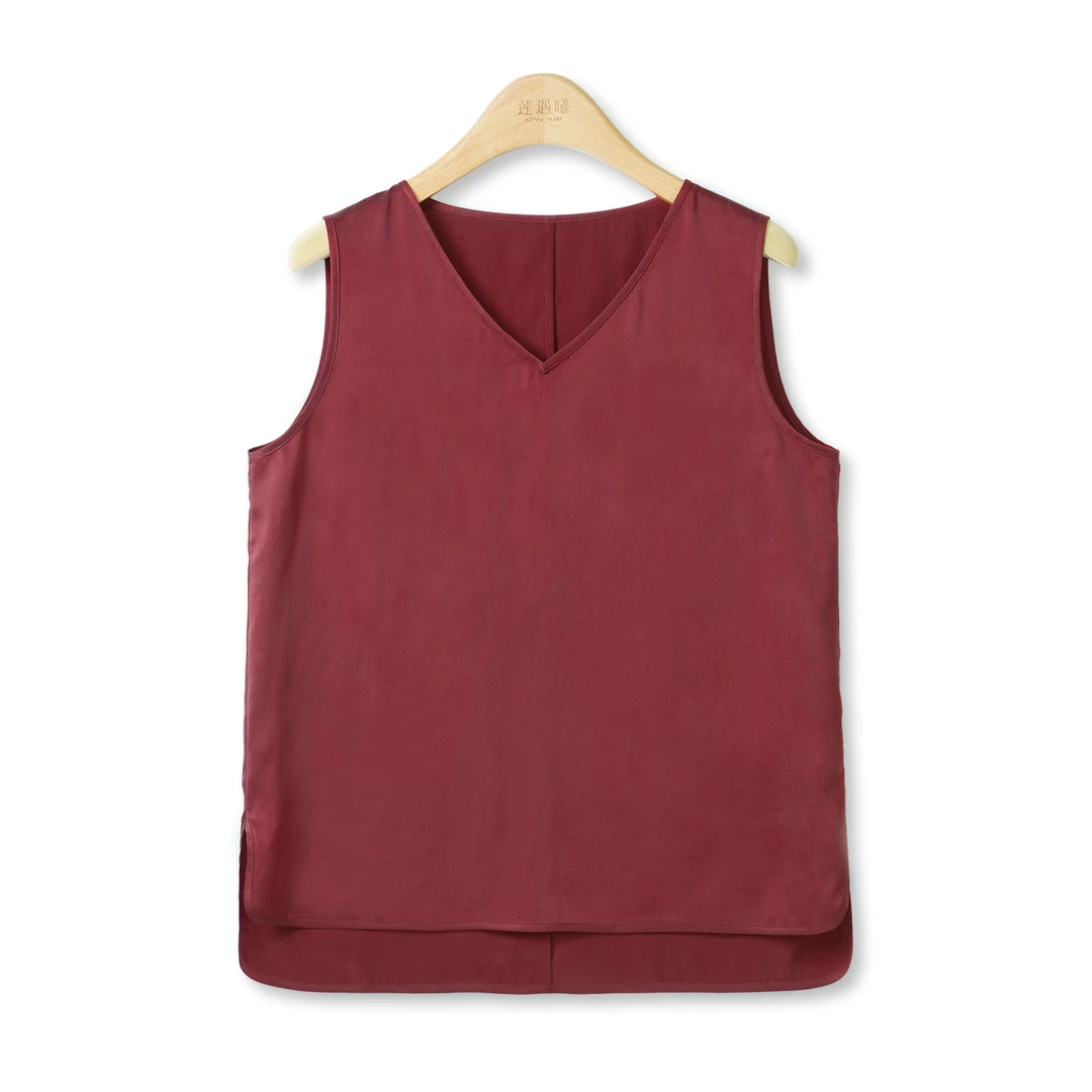素绉缎·枣红背心 新中式国风女装1d1054921