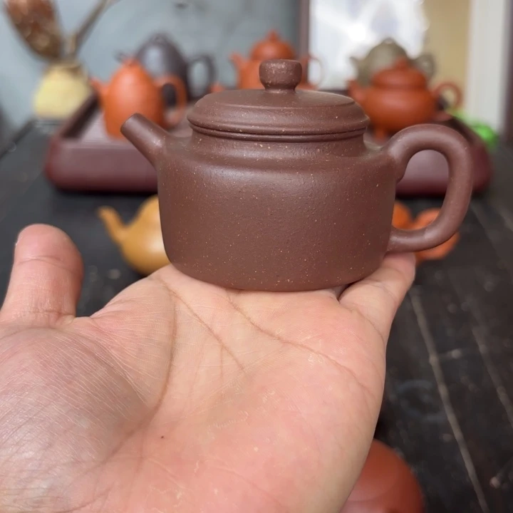 紫砂茶壶德钟 100毫升天青