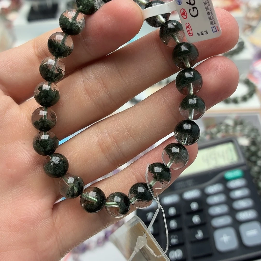 水晶手链未镶嵌G697绿幽灵8.8m