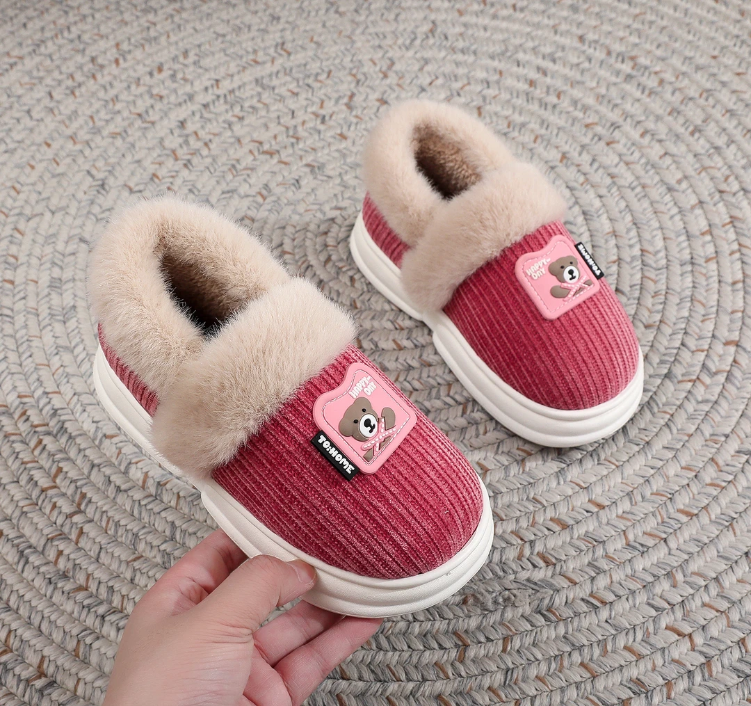 冬季新款儿童棉鞋女童可爱卡通保暖厚底防滑居家室内男童棉拖鞋